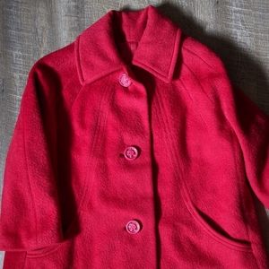 VINTAGE Wool+Mohair Ruby Red Coat